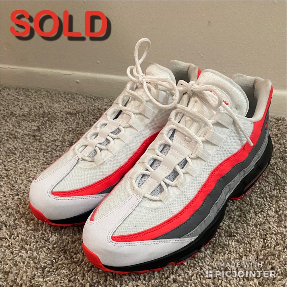 ‼️SOLD‼️Air Max 95... Whit, Team Red, Black & Grey